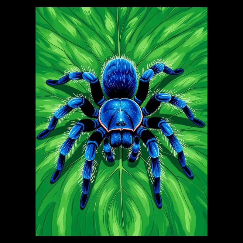Tarentule saphir gluante Araignée bleue brillante