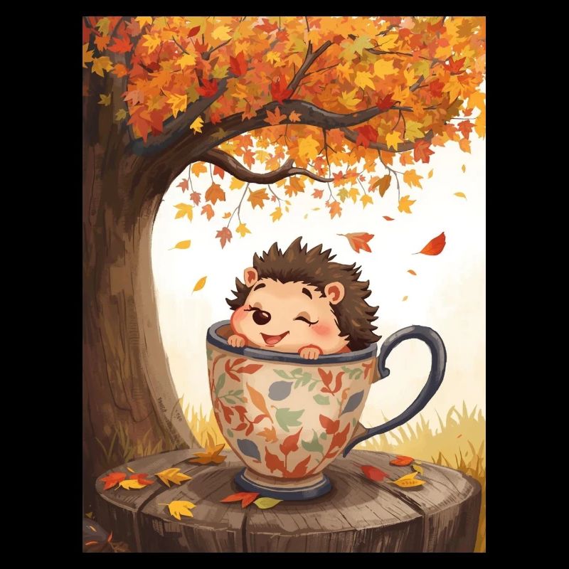 EG Igel in Tasse I Herbst I Urlaub I Geschenkidee