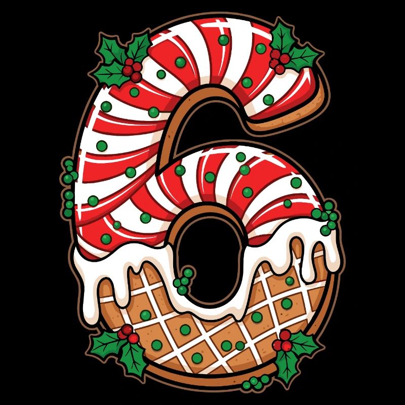 Christmas Numeral 6 Frosting