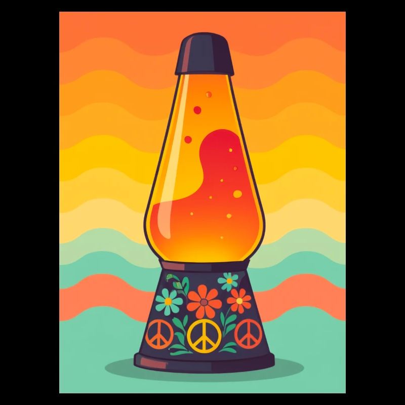 Groovy Psychedelic Lava Lamp in Vibrant Colors