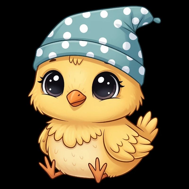 Chick in polka night cap