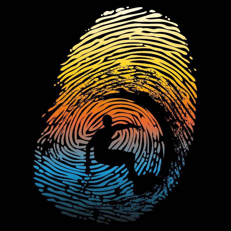Sunset Rainbow Surf Fingerprint