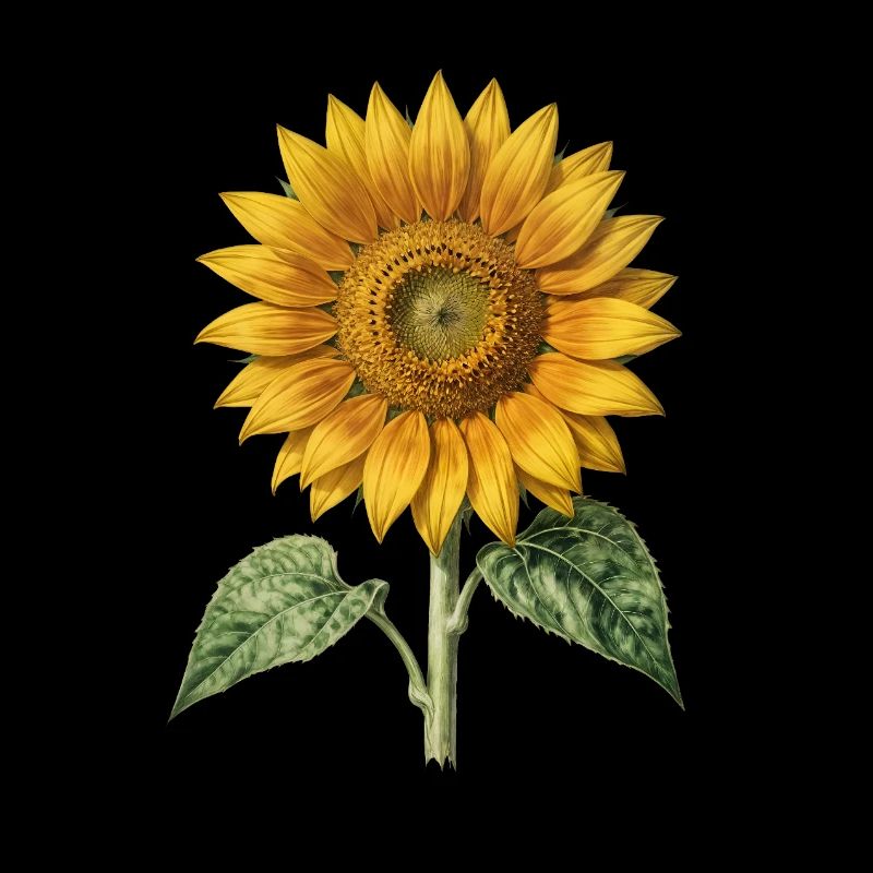 Sonnenblumen-Botanische Gravur
