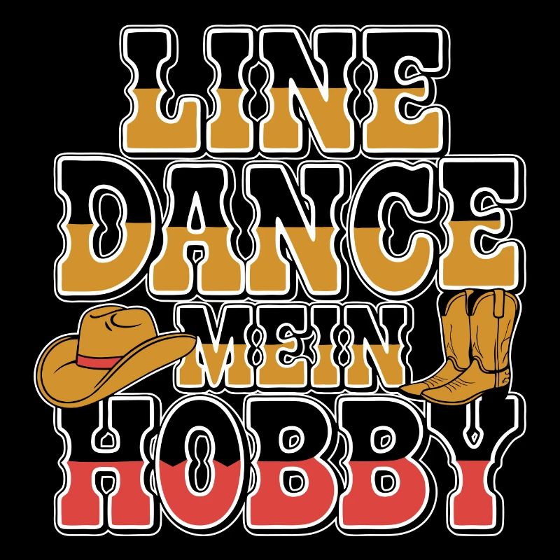 Farbenfrohes Line Dance Design mit Cowboyhut
