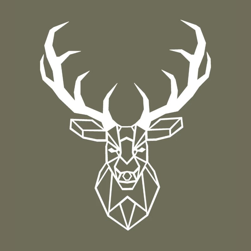 White Geometric Deer