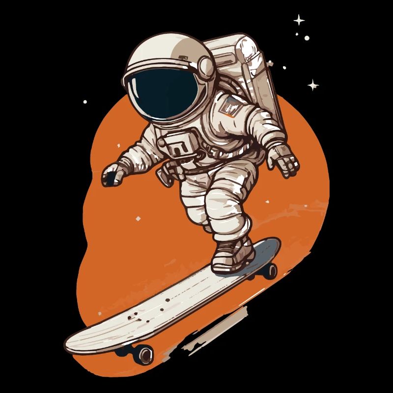 Astronaut Skateboarder in Orbit