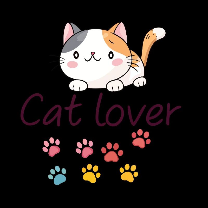 Chaton mignon avec empreintes colorées