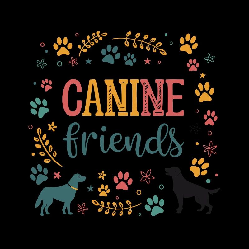 Amitié Canine Colorée