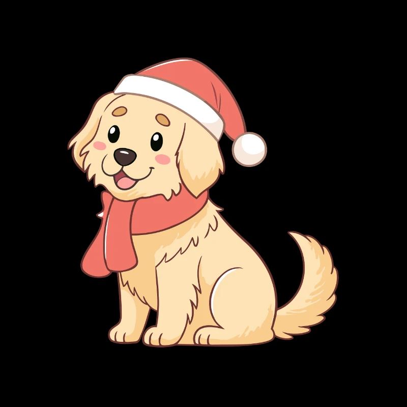 Hund Weihnachtswarme Zeichnung