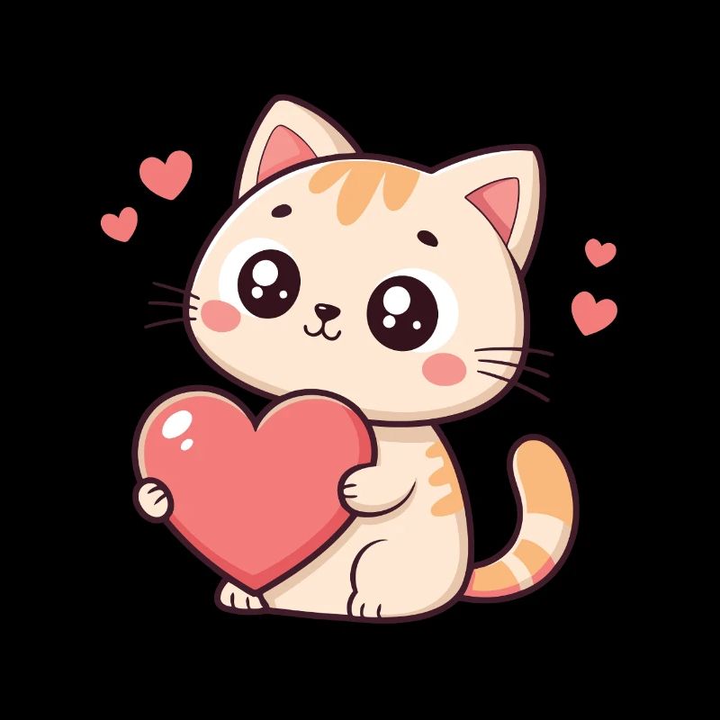 Cat Cuddle Heart Plush