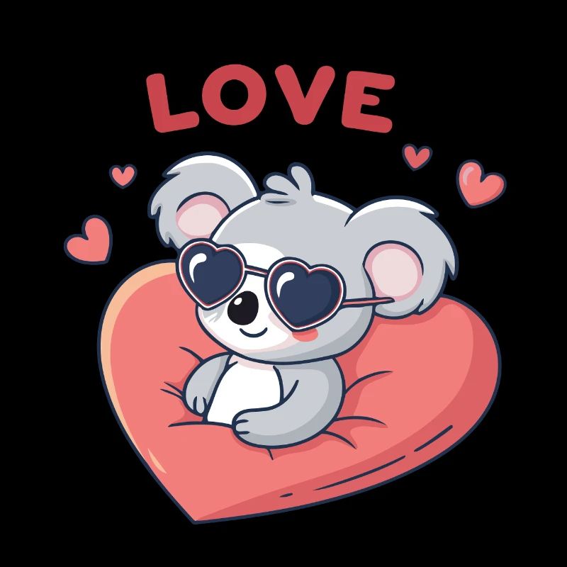 Koala-Liebe, Herz und Gläser