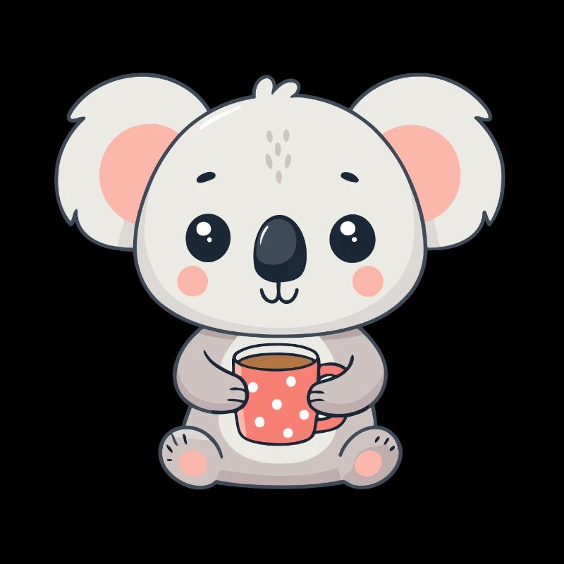 Süßer Koala mit Kaffee