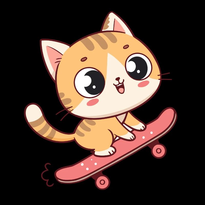 Adorable Skateboard Kitten