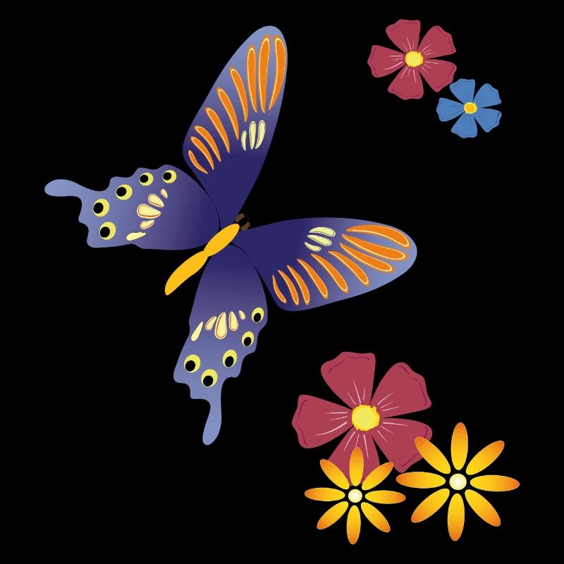Papillon avec des fleurs