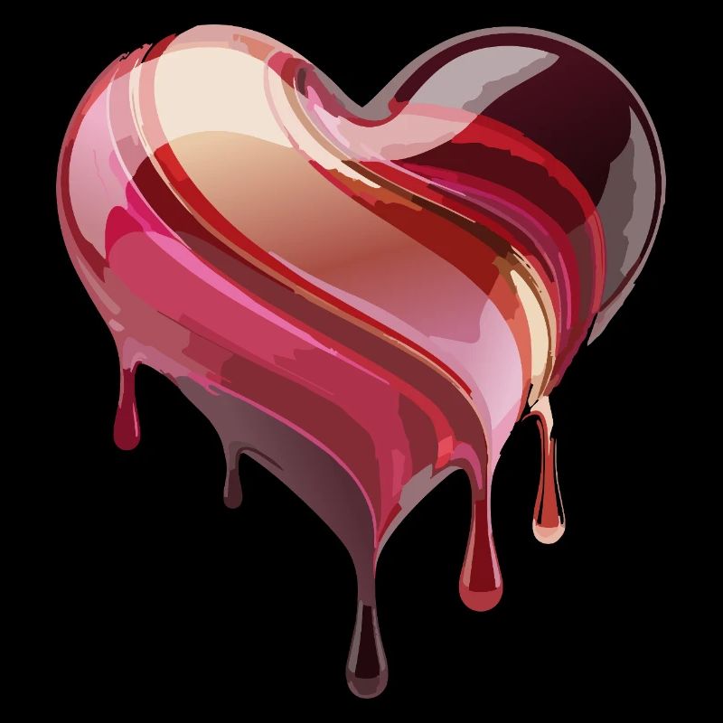 Flowing Heart Pink Red