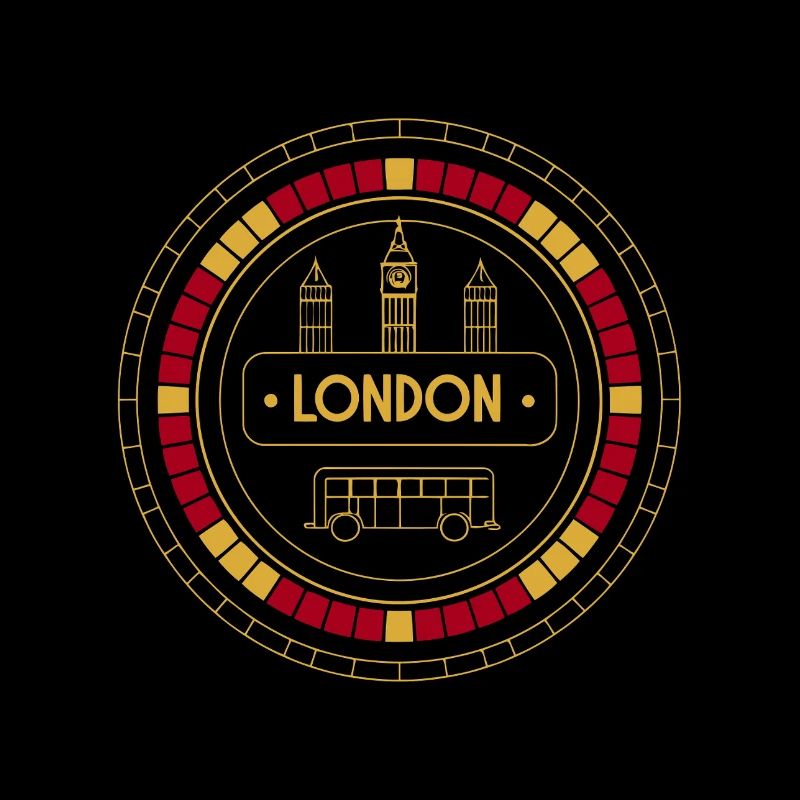 Écusson Londres or et bus