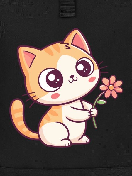 Kawaii Kitten and Flower