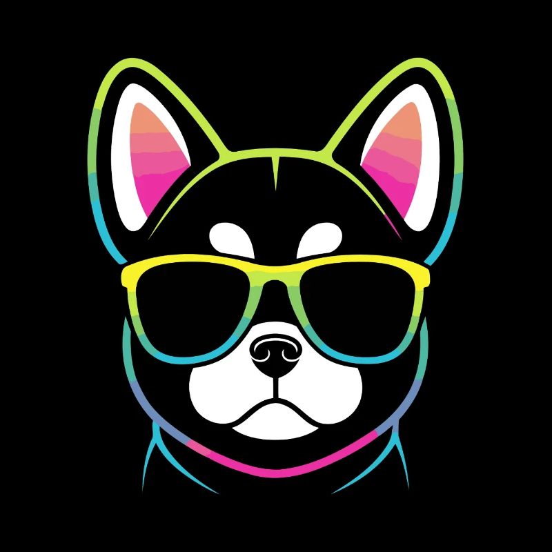 Rainbow Dog with Glasses