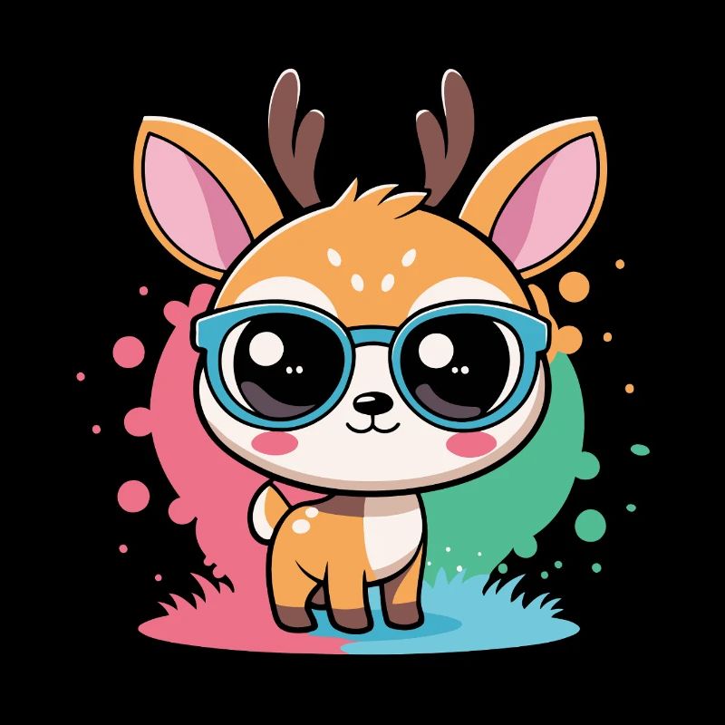 Adorable Deer Blue Glasses