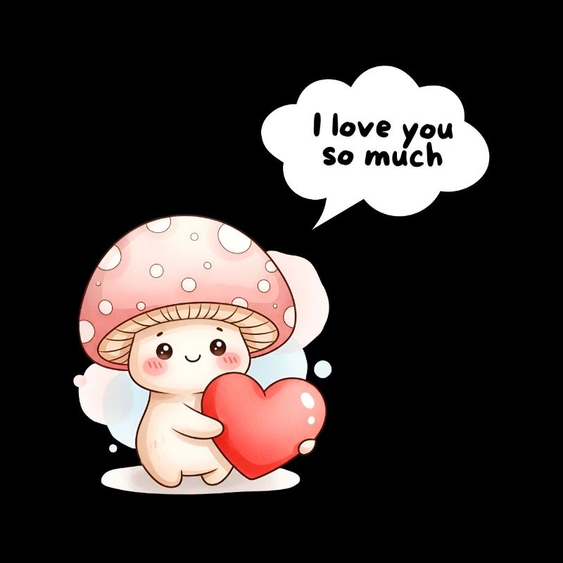 Süßes Pilzliebesdesign Ich liebe dich