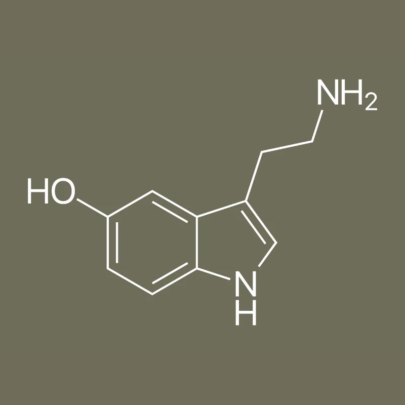 Formule structurelle de la sérotonine - blanc