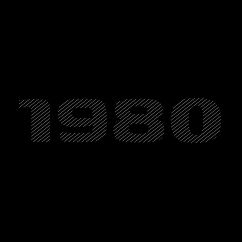 Born 1980 Retro Stripe Modern Birthday Design
