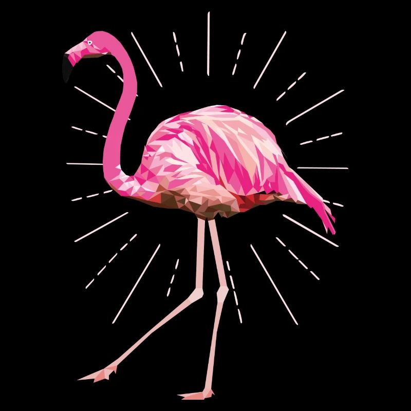 Flamingo Poly Strahlen pink rosa Vogel Sommer