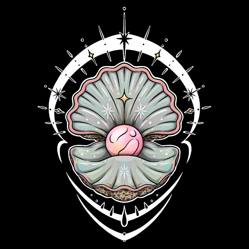 Mystische Muschel mit kosmischem Glanz
