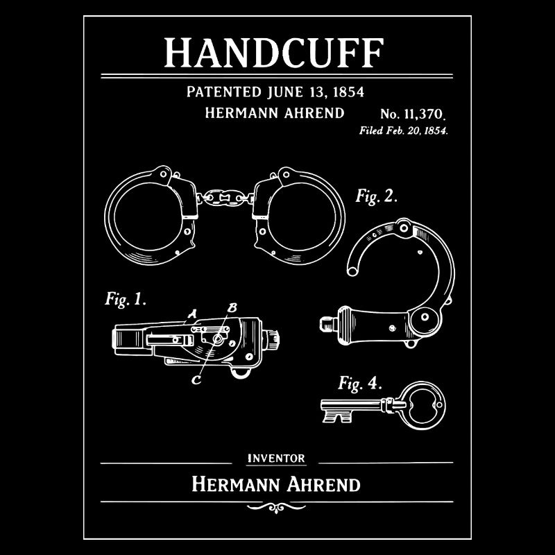 Vintage Handcuff Patent Blueprint