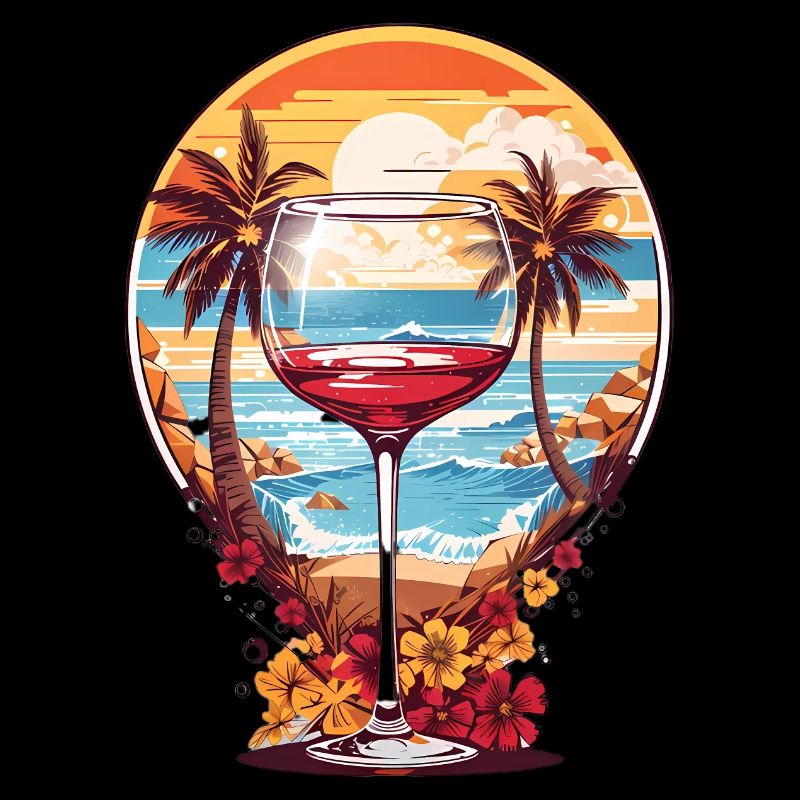 Beach wine glass