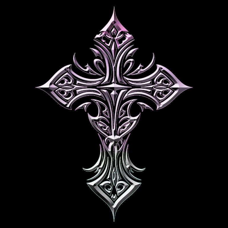 Irisierendes gotisches Kreuz Templer-Flair