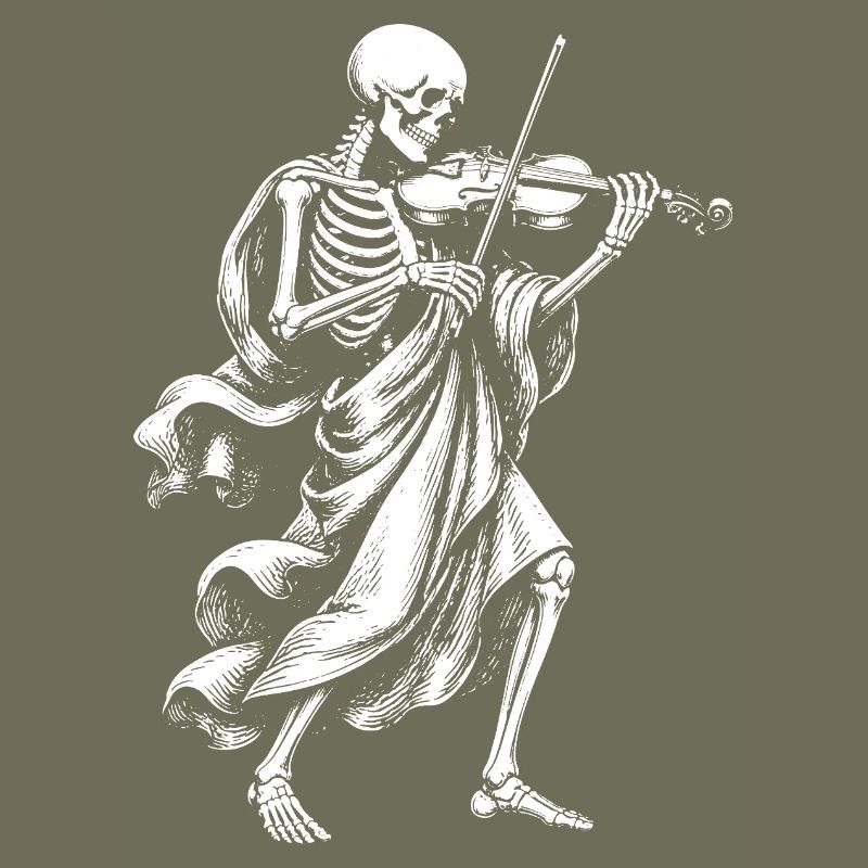 Squelette joue du violon