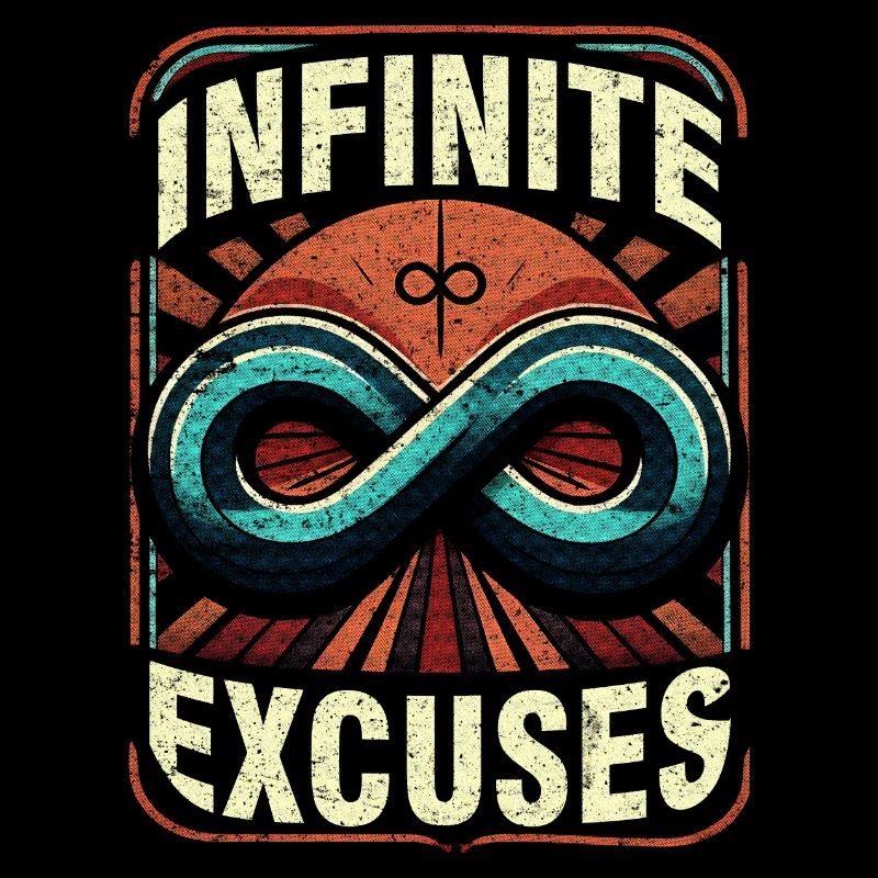 Infinité d’excuses, sarcasme rétro et symbole de l’infini