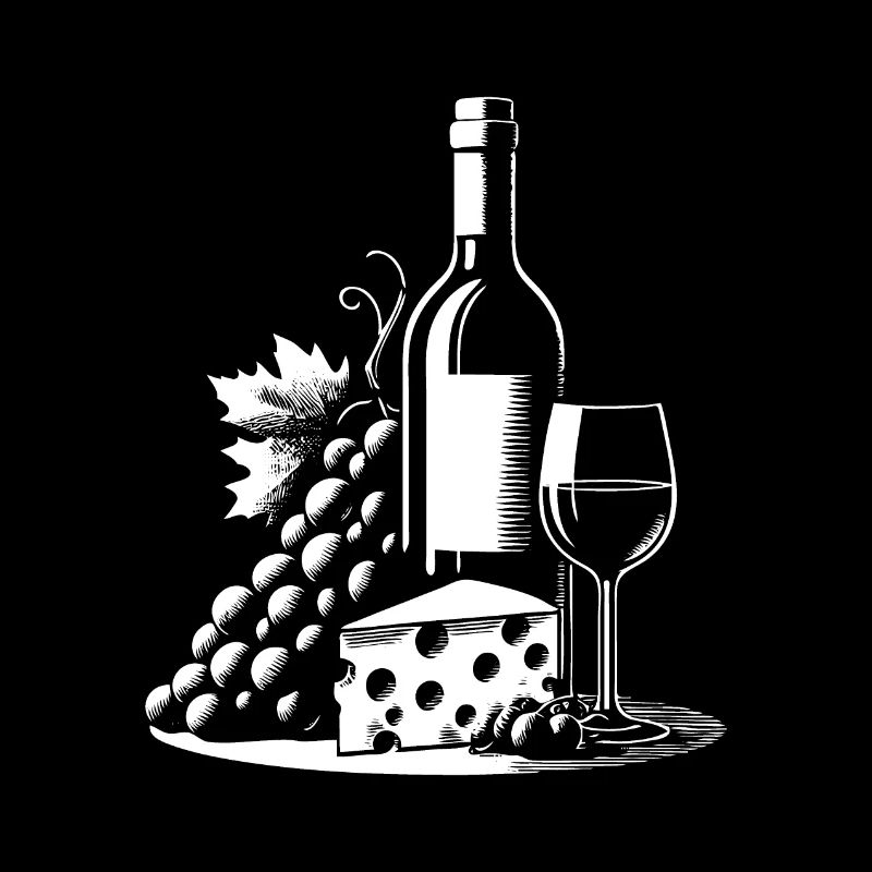Cheese, grapes and wine Design for the connoisseur