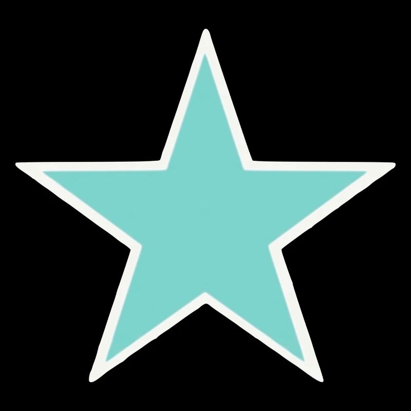 Turquoise star with white border