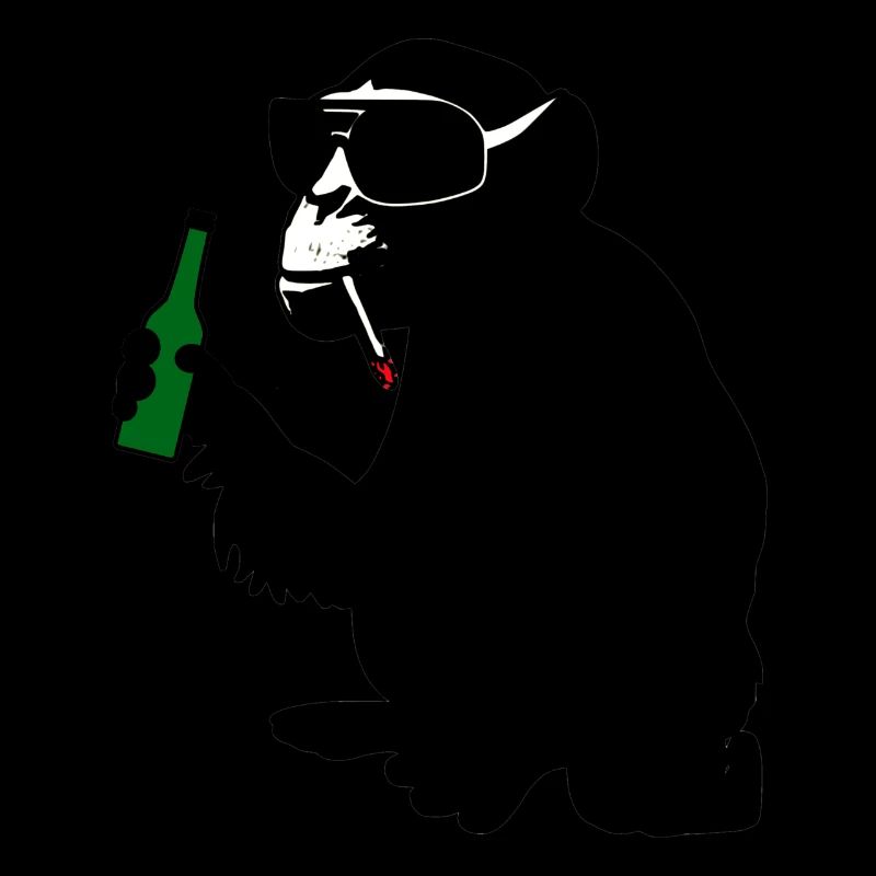 monkey with beer bottle