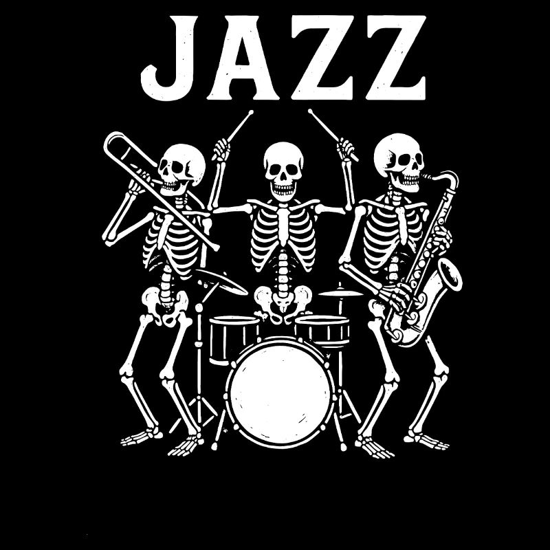 Jazz Skeleton Band Illustration