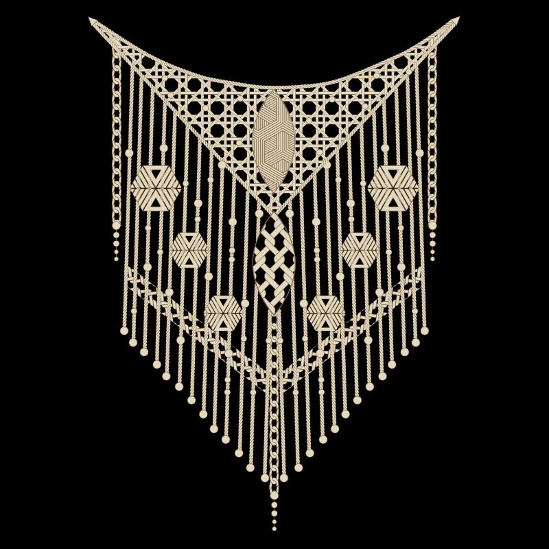 Ornement de macramé fin avec des détails géométriques