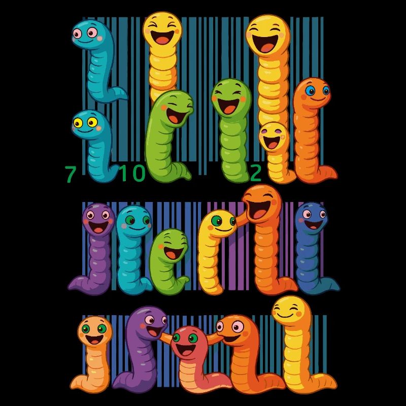 Bunte Wurm-Barcode-Kollektion