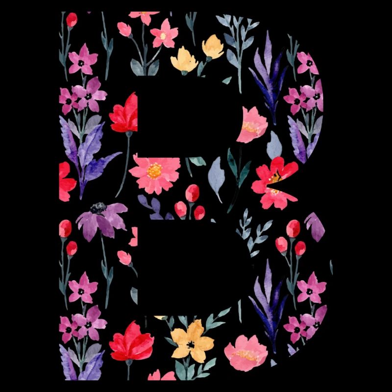 Personalized floral letter b - gift idea