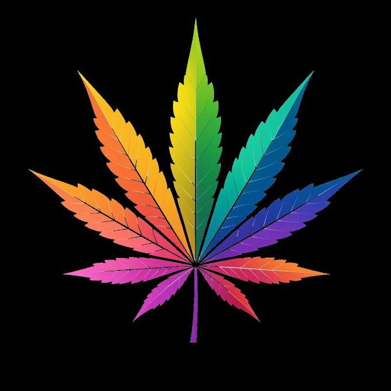 Rainbow Cannabis Leaf Art
