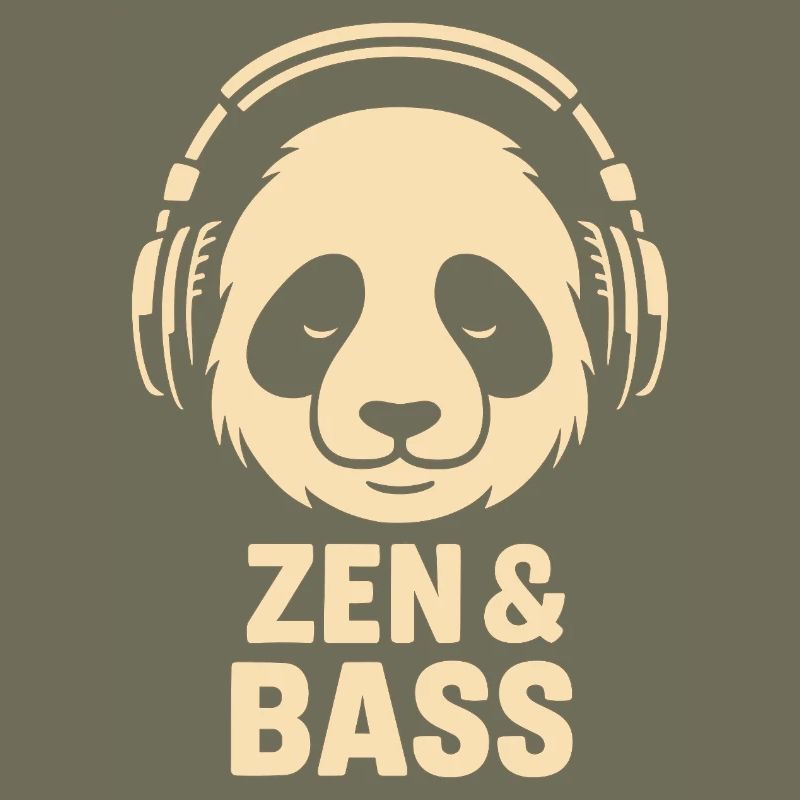 Panda mit Kopfhörern