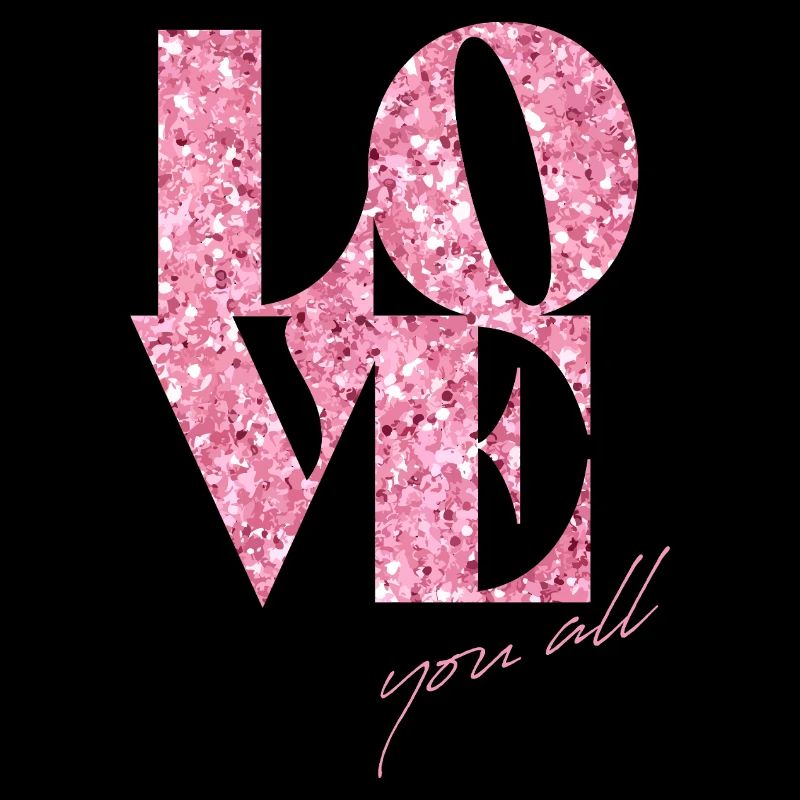 Pink Glitter Love Typographie Design
