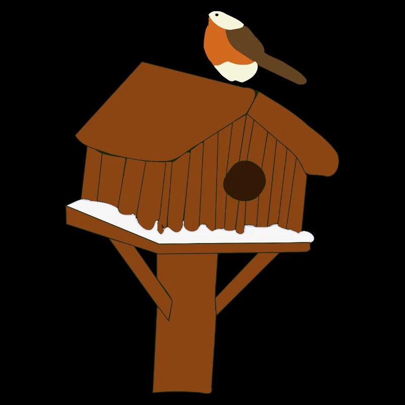 Vogelhaus am Schneeboden