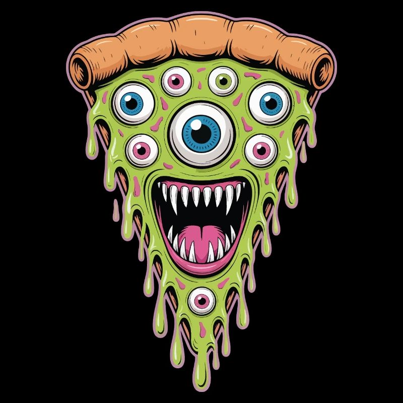 Monstre de la pizza à l’œil dégoulinant