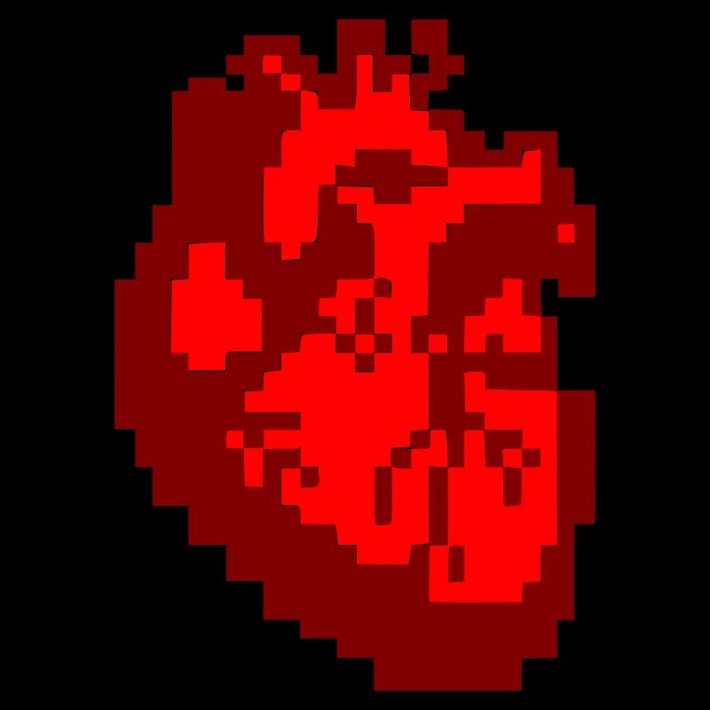 Anatomisches Herz Pixel Rot