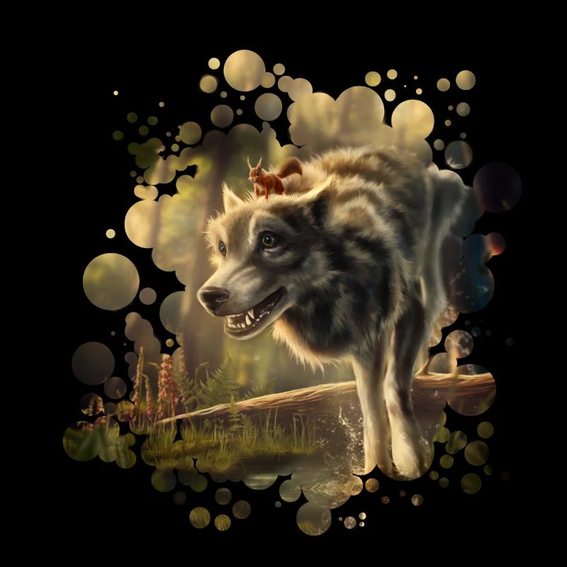 Freunde Wolf Eichhörnchen