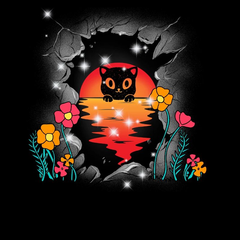 Coucher de soleil Chat Chats Chaton Nature
