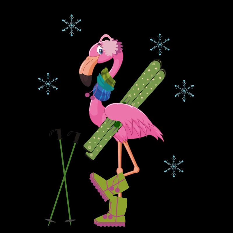 Winter flamingo ski