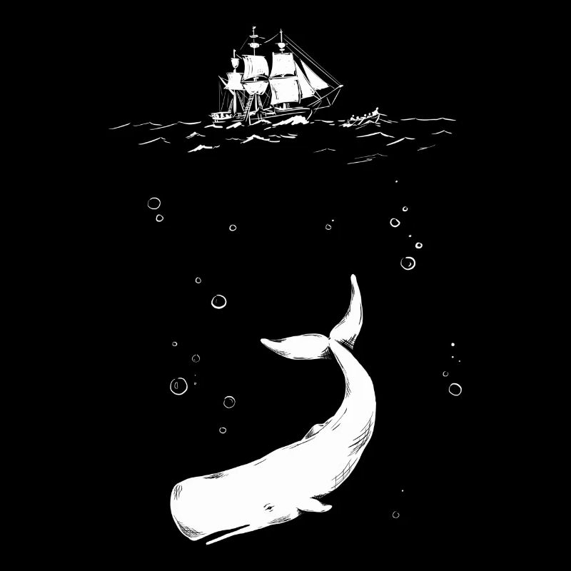Moby Dick with ship